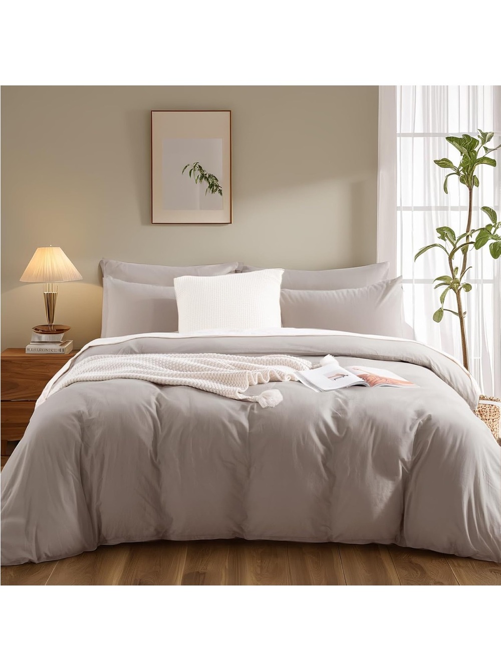 NEW NEXHOME PRO Duvet Cover Set 100% Washed Cotton Oversized King 120"x98" - Picture 7 of 9